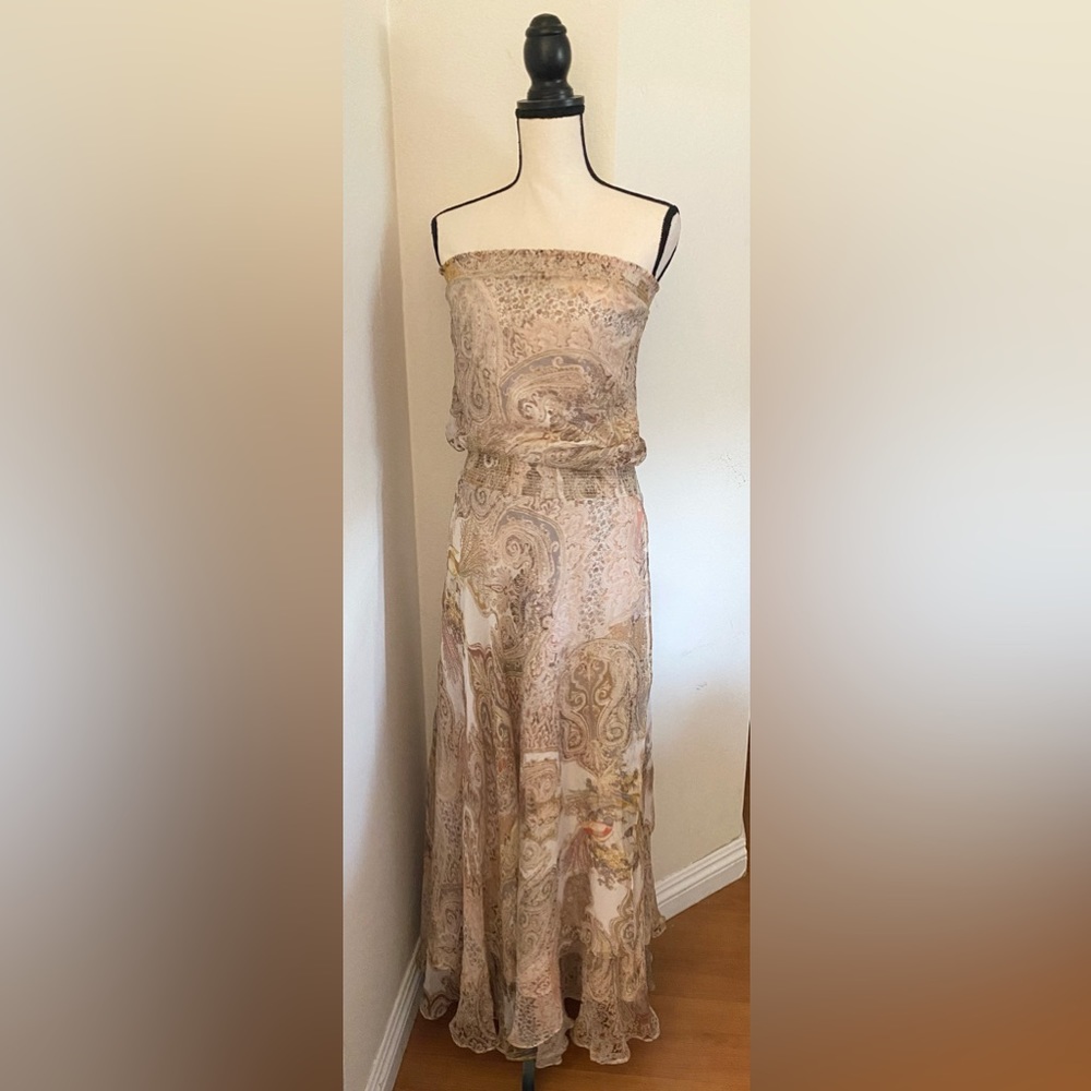 Haute Hippie Boho Strapless Maxi Dress